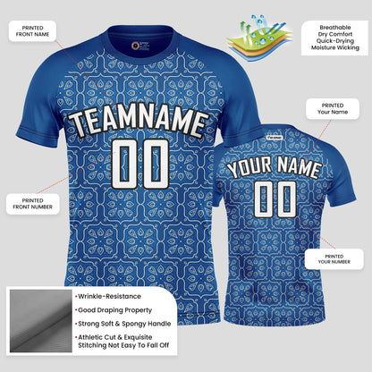 Custom Team Number Soccer Jerseys – Blue & White Personalized Uniforms