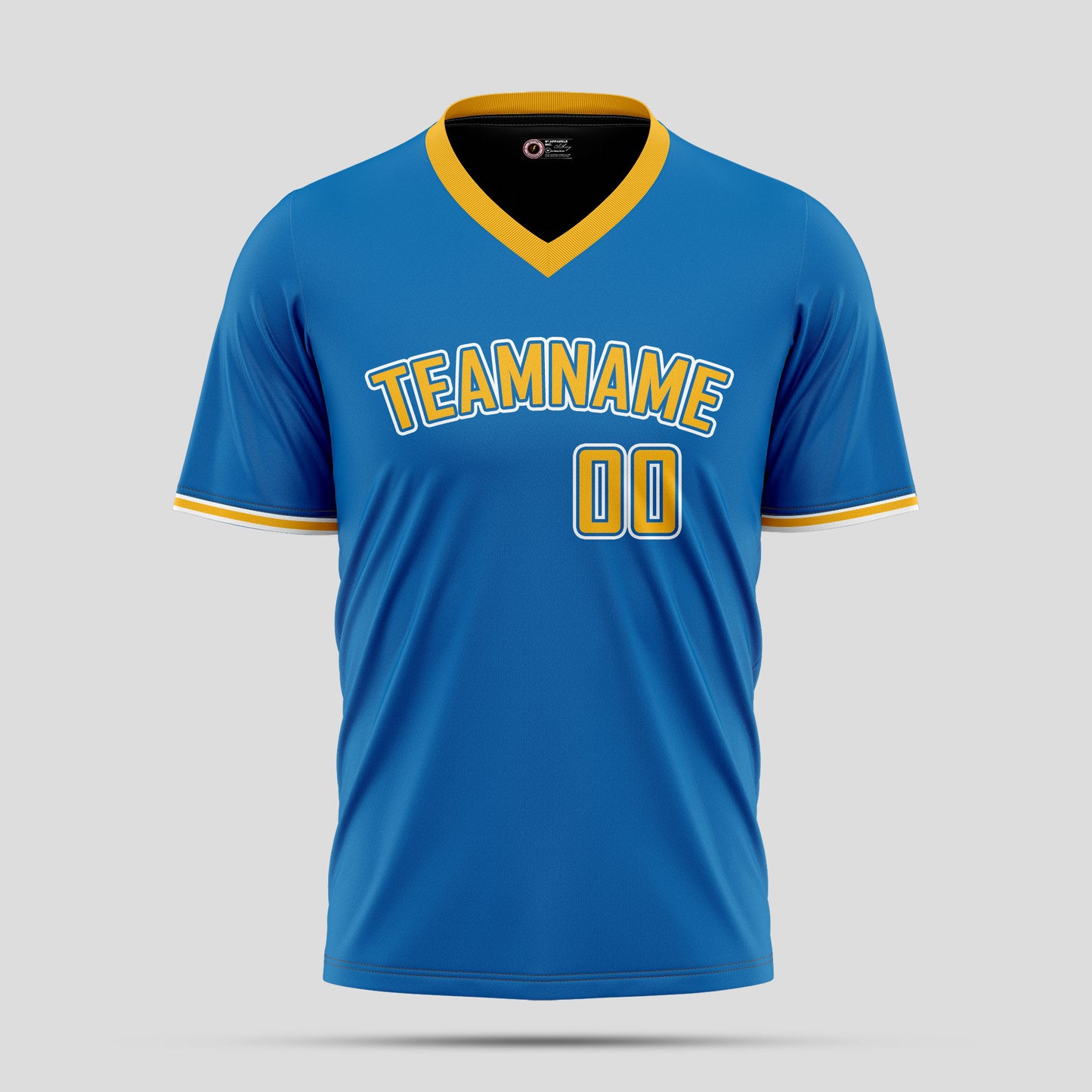 Custom Team Number Blue and Yellow High-Performance Athletic Jerseys