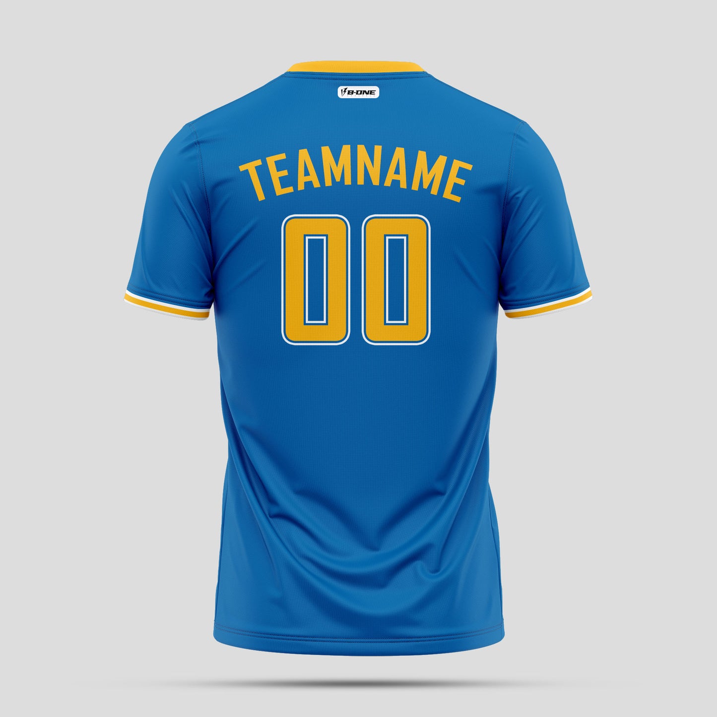 Custom Team Number Blue and Yellow High-Performance Athletic Jerseys