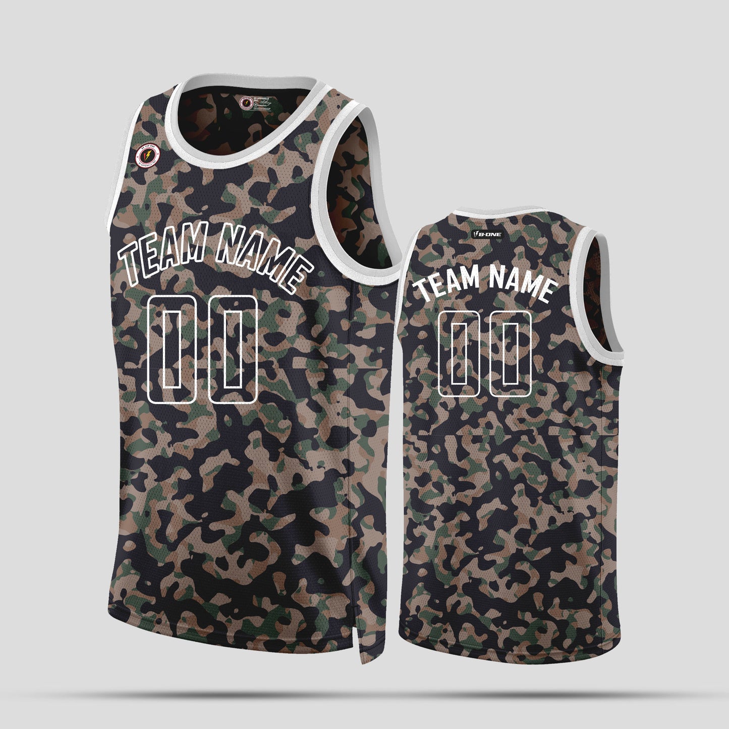 Custom Cream Camo Basketball Jerseys – Personalized Team Number Uniforms