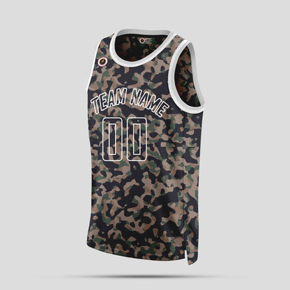 Custom Cream Camo Basketball Jerseys – Personalized Team Number Uniforms