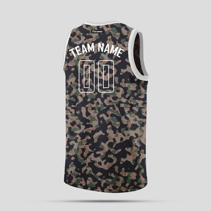 Custom Cream Camo Basketball Jerseys – Personalized Team Number Uniforms