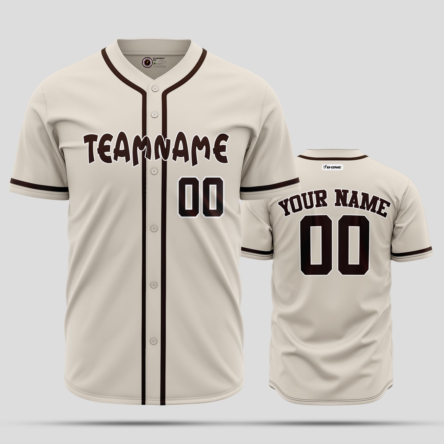 Custom Team Number Cream Black Baseball Jersey - Ultimate Sportswear