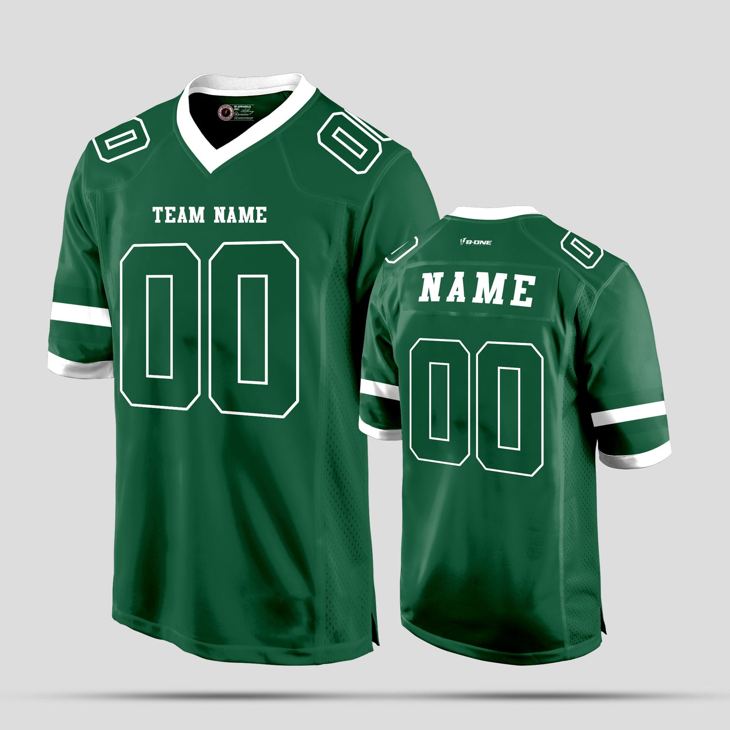 Custom Team Number Green and White Football Jersey with Personalized Design