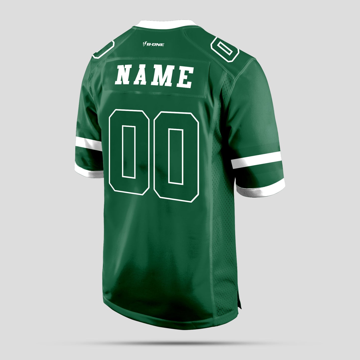 Custom Team Number Green and White Football Jersey with Personalized Design