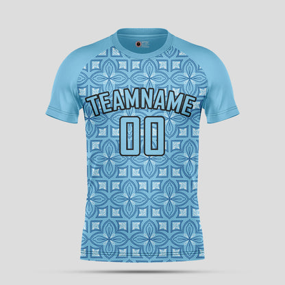 Custom Team Number Soccer Jerseys – Light Blue & Black Personalized Uniforms