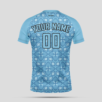 Custom Team Number Soccer Jerseys – Light Blue & Black Personalized Uniforms