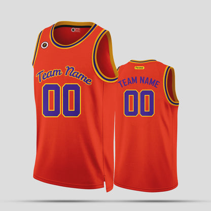 Custom Orange and Navy Blue Basketball Jerseys – Team Number Uniforms