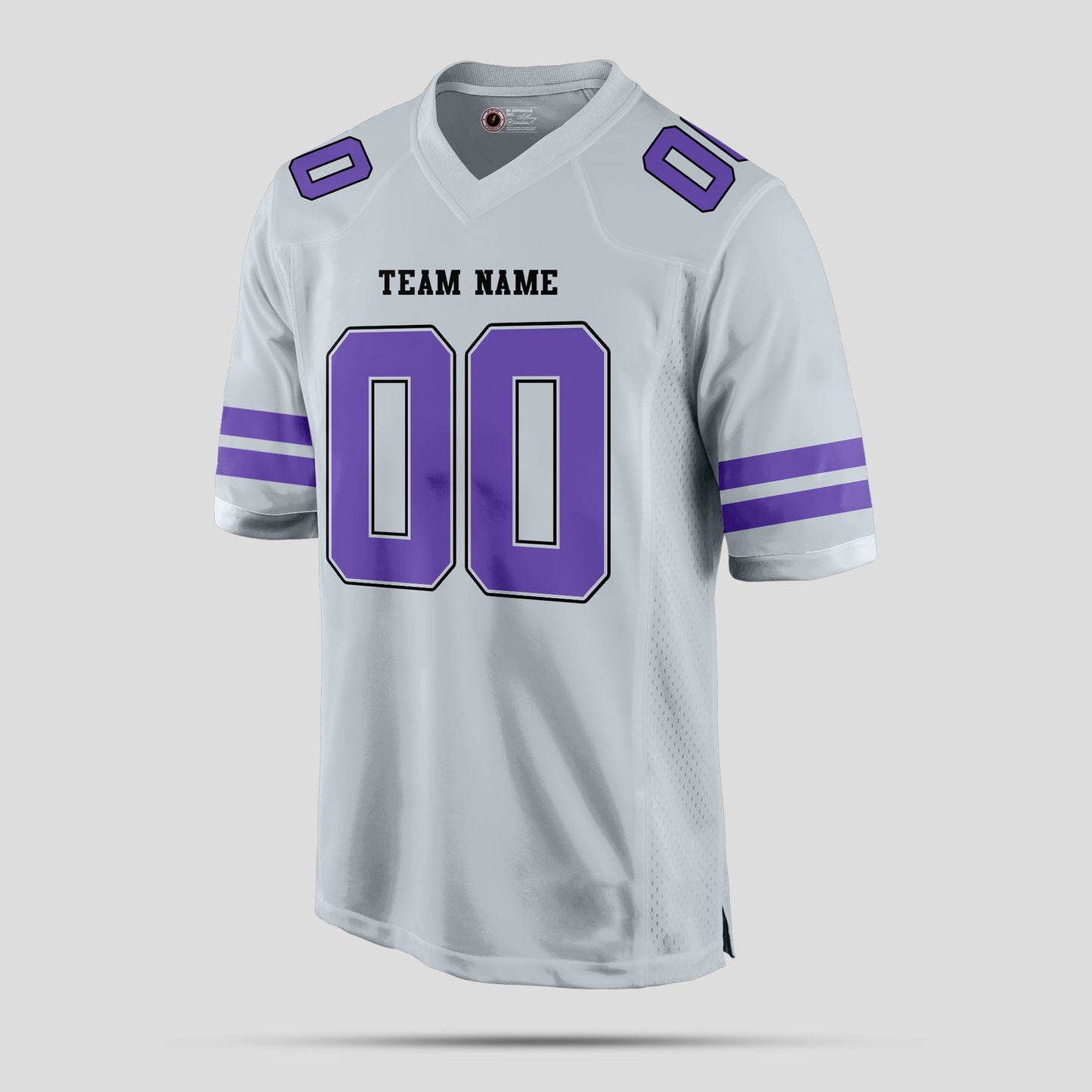 Custom Team Number Silver and Purple Football Jersey – Premium Personalized Sports Apparel