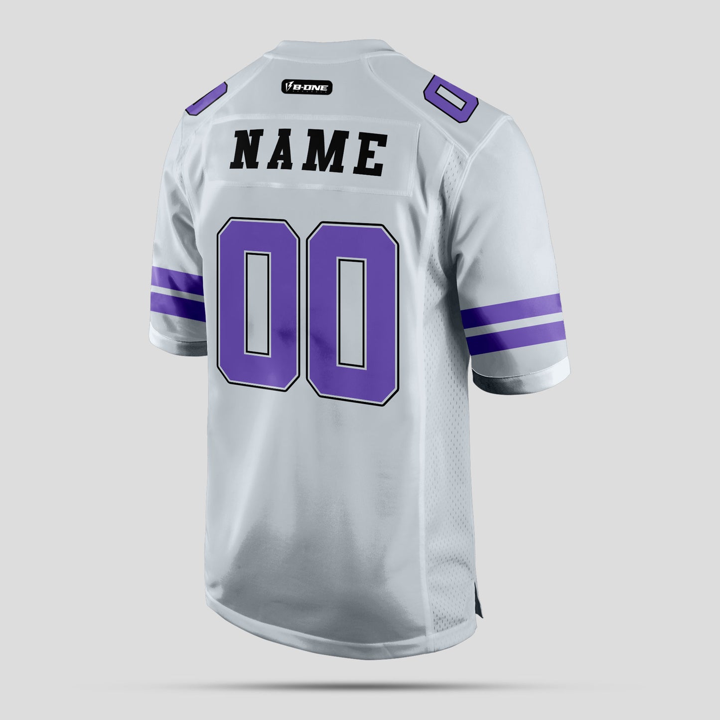 Custom Team Number Silver and Purple Football Jersey – Premium Personalized Sports Apparel