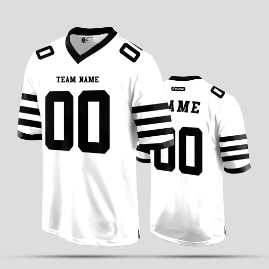 Custom Team Number White and Black Football Jersey – Personalized for Your Team