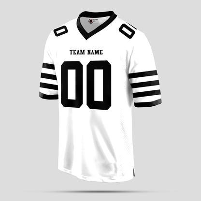 Custom Team Number White and Black Football Jersey – Personalized for Your Team