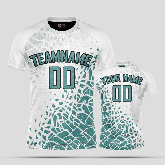 Custom White & Green Soccer Jerseys with Personalized Team Numbers