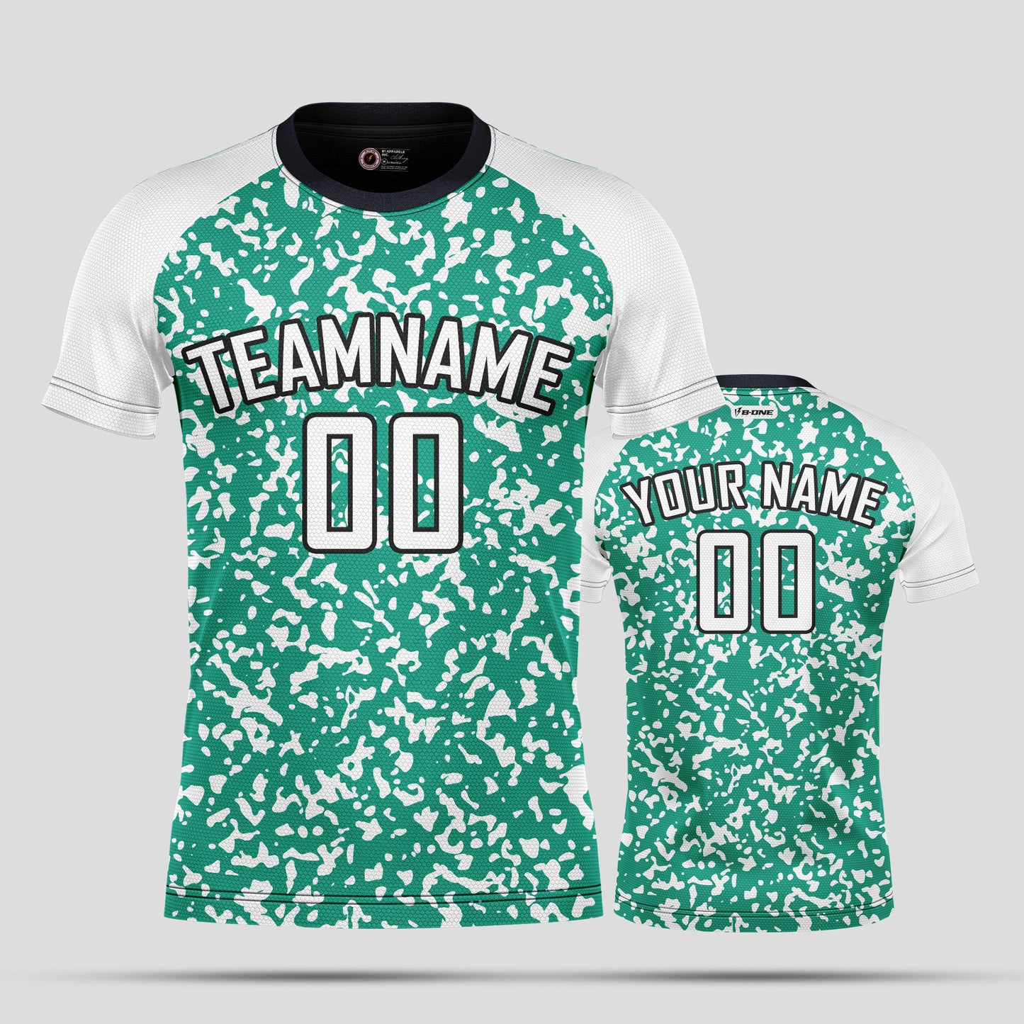 Custom White & Green Soccer Jerseys with Personalized Team Numbers