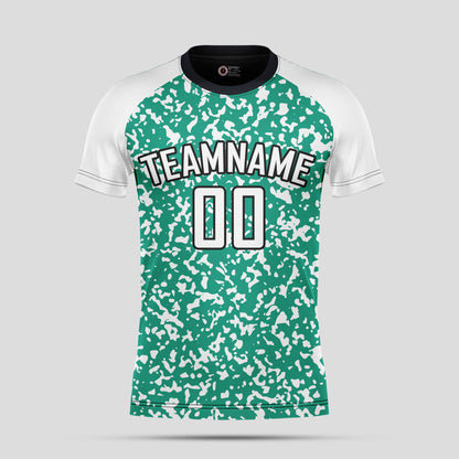 Custom White & Green Soccer Jerseys with Personalized Team Numbers