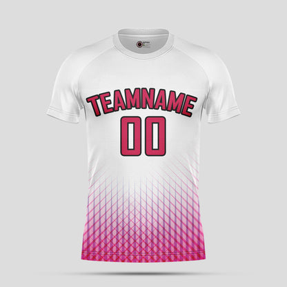 Custom White & Pink Soccer Jerseys with Personalized Team Numbers