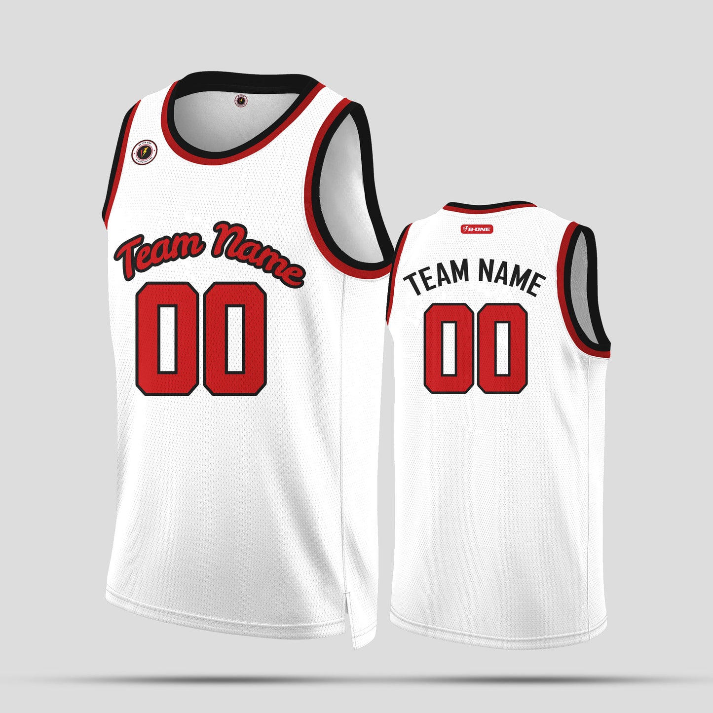 Custom Team Number White & Red Basketball Jerseys – Personalized & Stylish