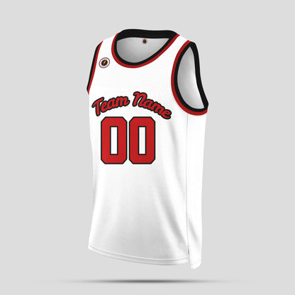 Custom Team Number White & Red Basketball Jerseys – Personalized & Stylish