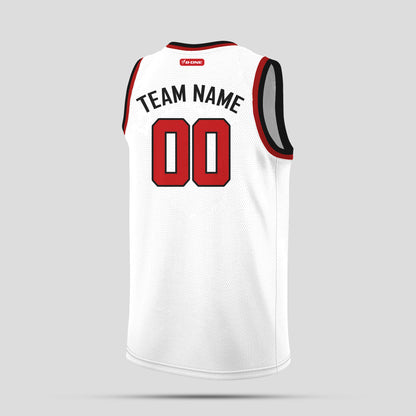 Custom Team Number White & Red Basketball Jerseys – Personalized & Stylish