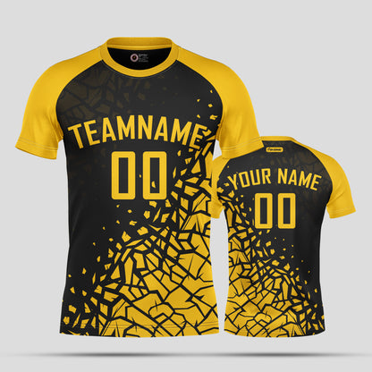 Custom Yellow & Black Soccer Jerseys with Personalized Team Number