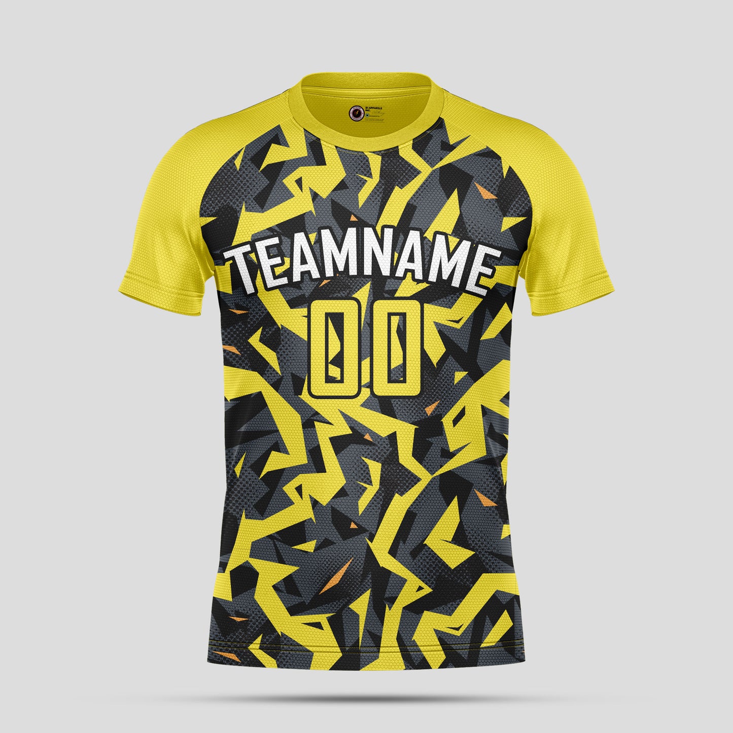 Custom Yellow & Black Soccer Jerseys with Personalized Team Numbers