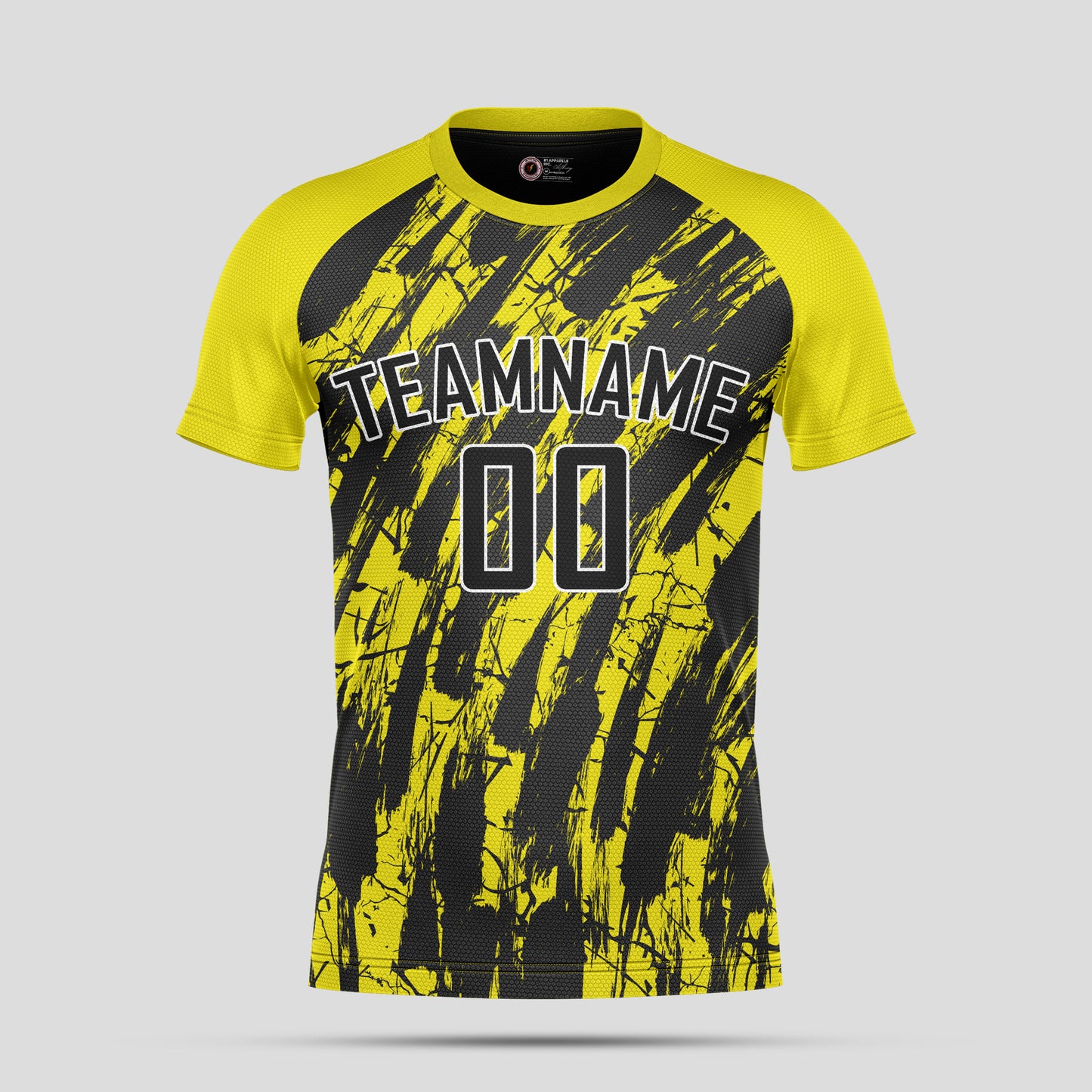 Custom Yellow & Black Soccer Jerseys with Personalized Team Numbers