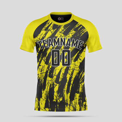 Custom Yellow & Black Soccer Jerseys with Personalized Team Numbers