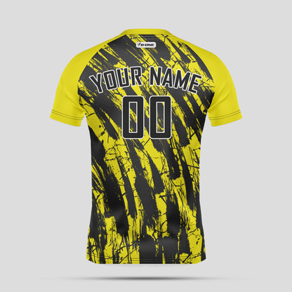 Custom Yellow & Black Soccer Jerseys with Personalized Team Numbers