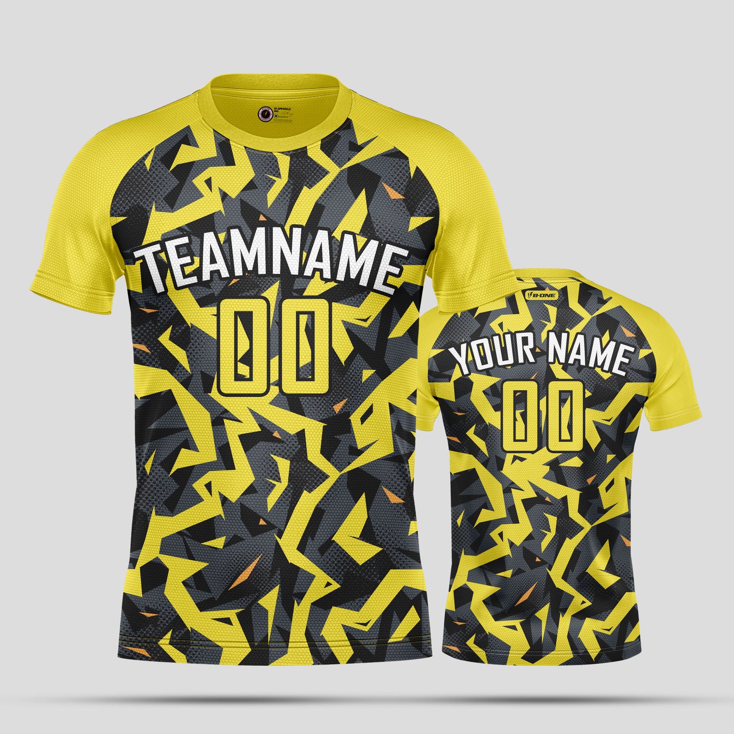 Custom Yellow & Black Soccer Jerseys with Personalized Team Numbers