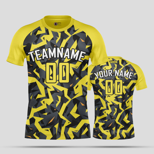 Custom Yellow & Black Soccer Jerseys with Personalized Team Numbers