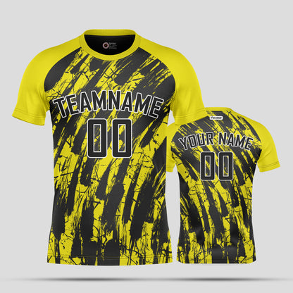 Custom Yellow & Black Soccer Jerseys with Personalized Team Numbers