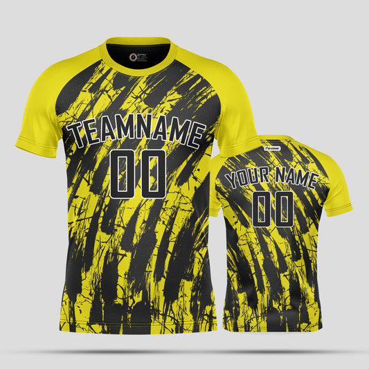Custom Yellow & Black Soccer Jerseys with Personalized Team Numbers