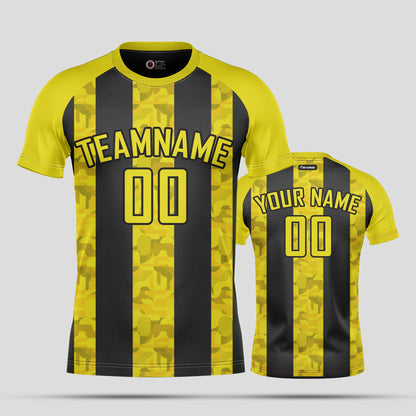 Custom Yellow & Black Soccer Jerseys with Personalized Team Number