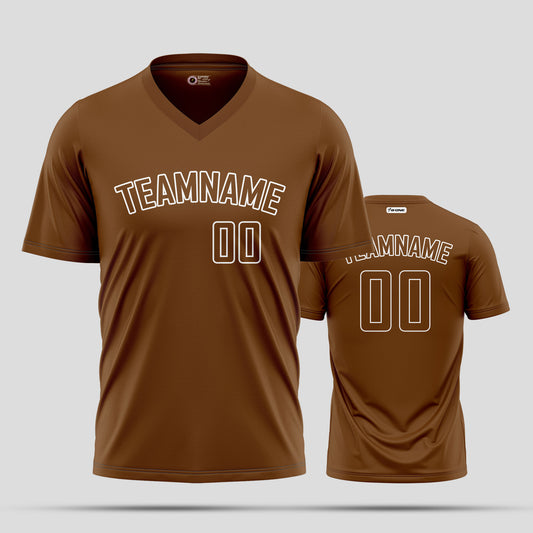 Custom Team Name Brown and White High-Performance Athletic T-Shirts