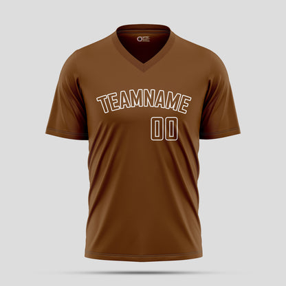 Custom Team Name Brown and White High-Performance Athletic T-Shirts