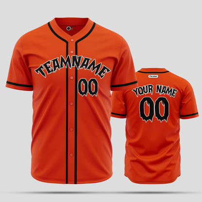 Custom Unique Design Orange Baseball Jersey