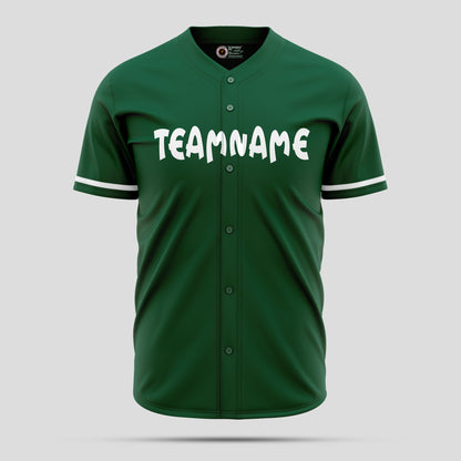 Custom V-Neck Kelly Green White Baseball Jersey - Premium Team Uniform