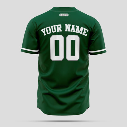 Custom V-Neck Kelly Green White Baseball Jersey - Premium Team Uniform