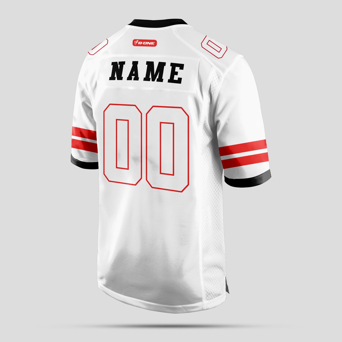 Custom White, Red, and Black Football Jersey – Premium Team Gear