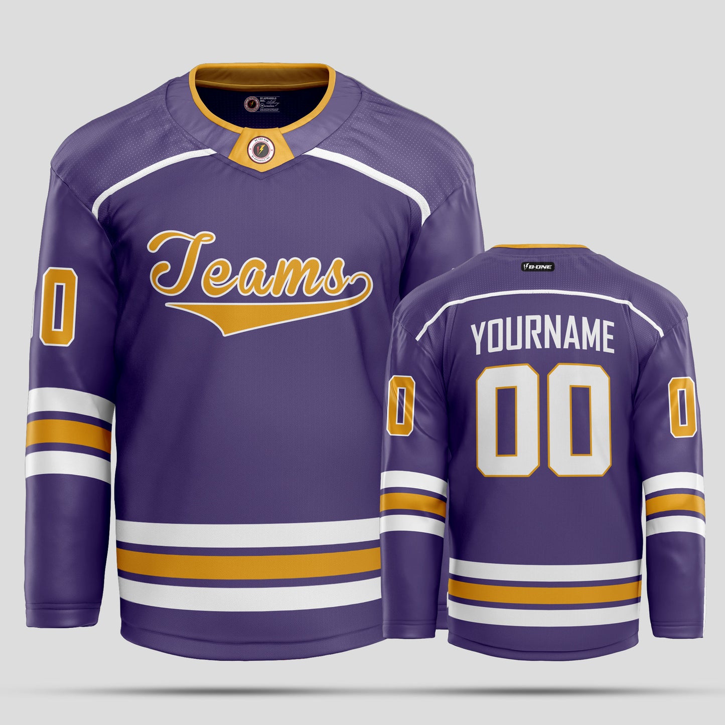 Custom Yellow and Navy Blue High-Quality Hockey Jersey - Premium Personalized Teamwear