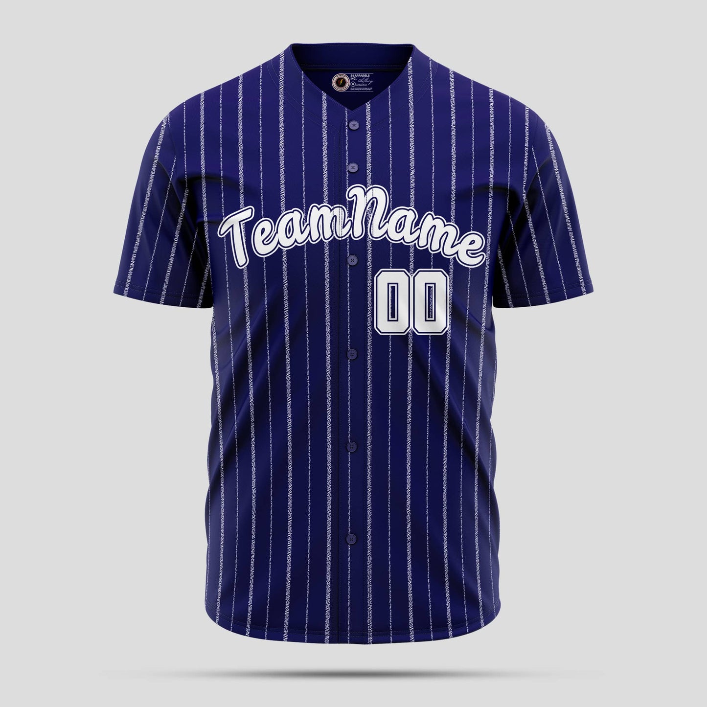 Custom Navy Blue Pinstripe Authentic Baseball Jersey