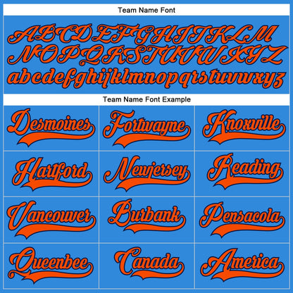Custom Electric Blue Orange-Navy Hockey Lace Neck Jersey