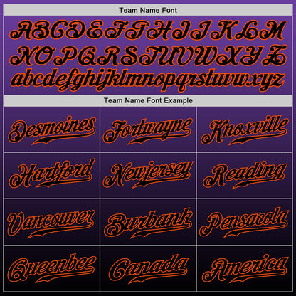 Custom Purple Black-Orange Authentic Fade Fashion Baseball Jersey