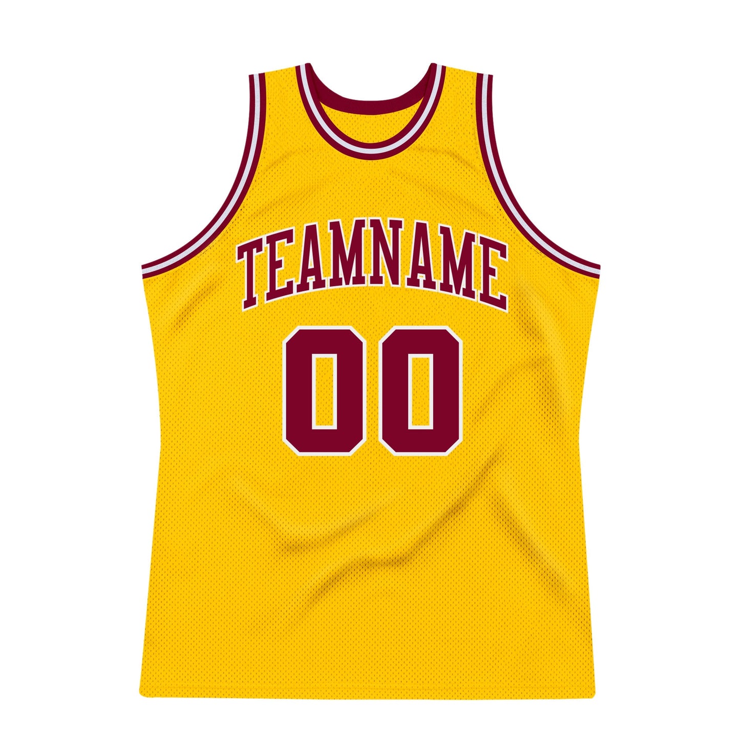 Custom Gold Maroon-White Authentic Throwback Basketball Jersey