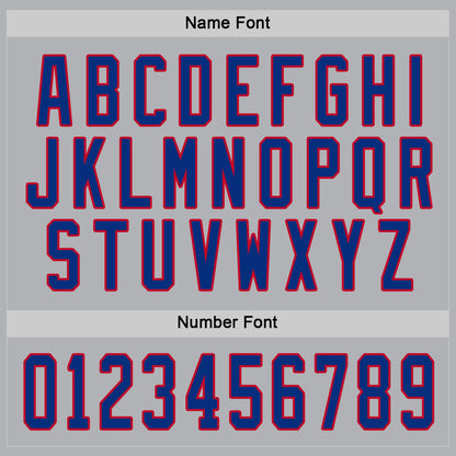 Custom Gray Royal-Red Hockey Jersey