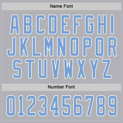 Custom Gray Light Blue-White Hockey Jersey