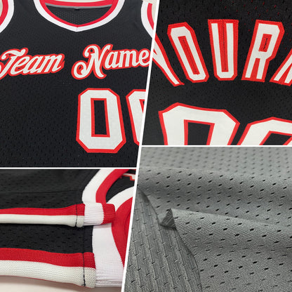 Custom Gray Royal-Red Authentic Throwback Basketball Jersey