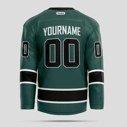 High-Quality Custom Green & Black Hockey Jersey