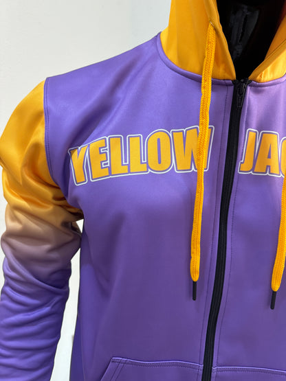 Custom Team Name Purple and Yellow Pullover Sweatshirts Hoodie