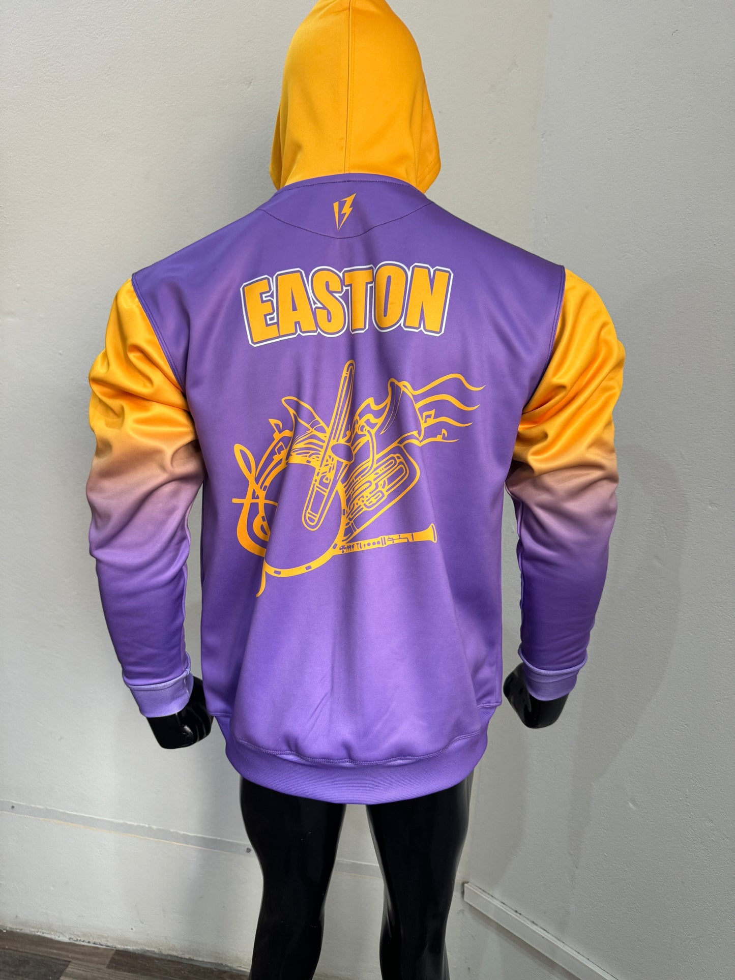 Custom Team Name Purple and Yellow Pullover Sweatshirts Hoodie